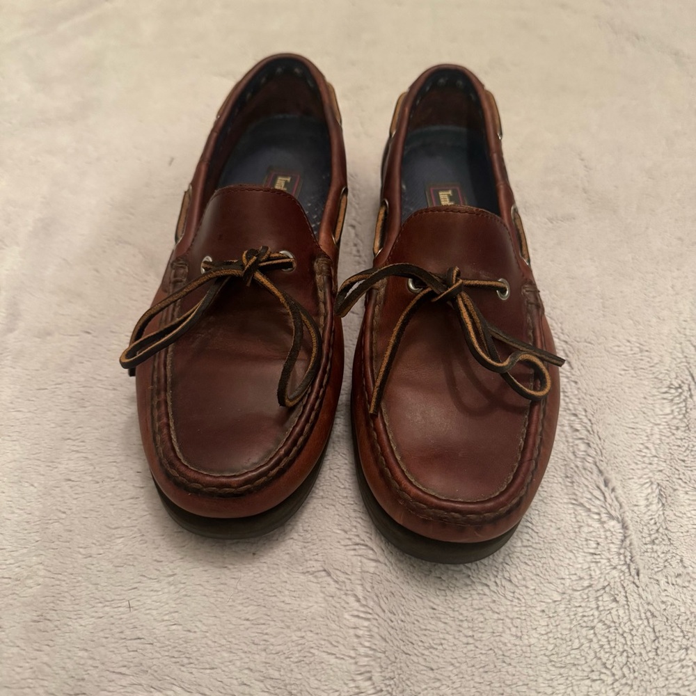Timberland Vintage One Eye Classic Brown Leather Boat Shoes Loafers Men’s Size 9